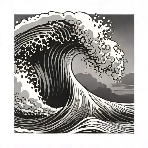 surf-wave-summer evening tattoo design idea