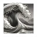 surf-wave-summer evening tattoo design idea