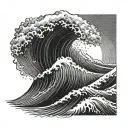 surf-wave-summer evening tattoo design idea