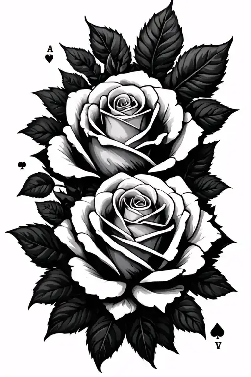 roses and cards  tattoo design idea