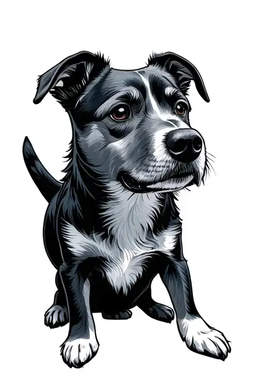 bluey dog as bandit tattoo design idea