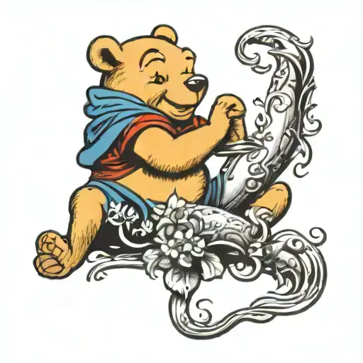 Sexy winnie the pooh aries pisces gemini scorpio tattoo design idea