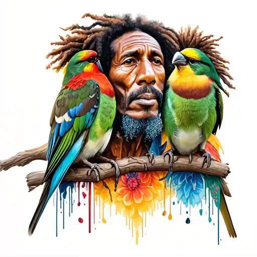 bob marley three little birds tattoo design idea