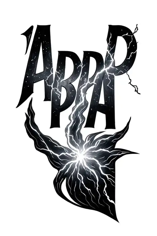 "APPA" lightning storm tattoo design idea