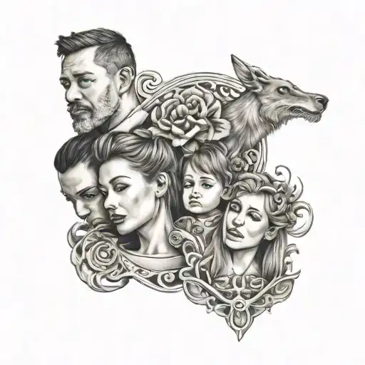 5 person family tattoo tattoo design idea