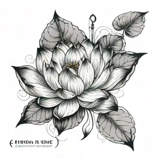 eternal life lotus flower tattoo design idea