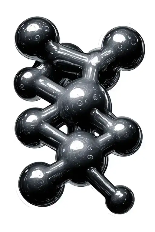 The chemical structural formula of serotonin molecule tattoo design idea