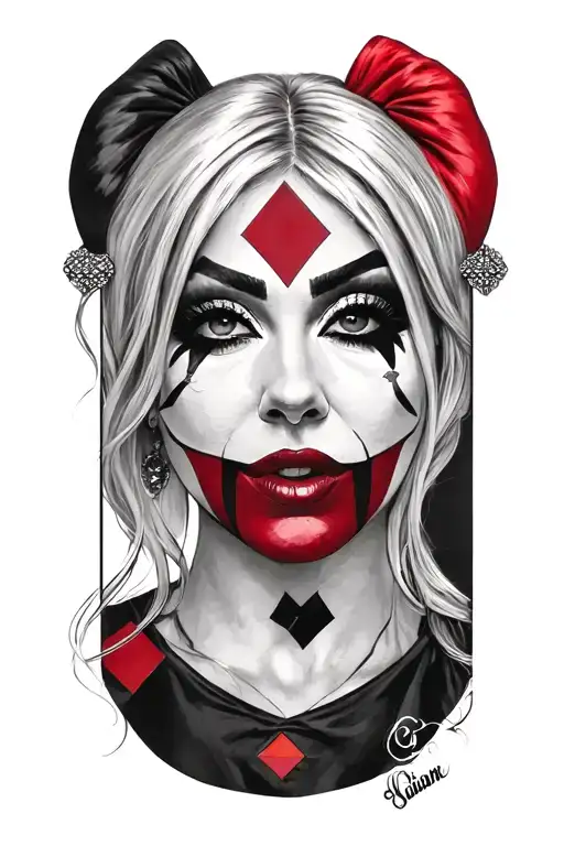 Harley Quinn Rhombuses tattoo design idea