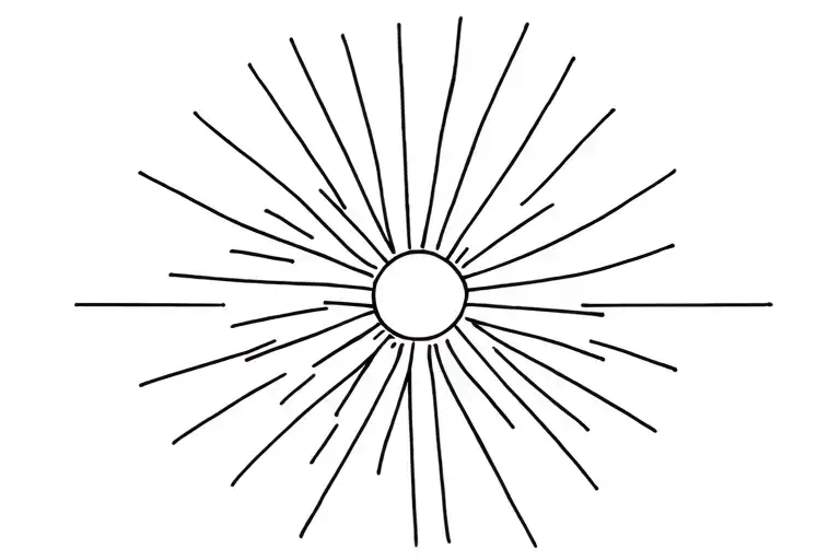sun rays tattoo design idea