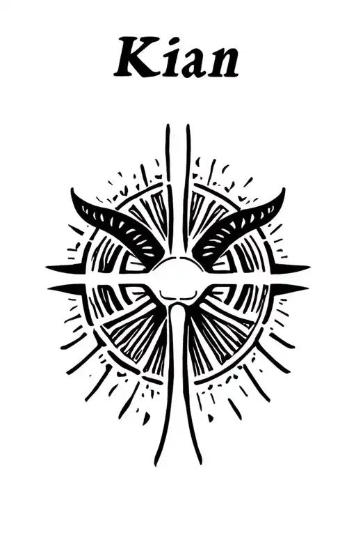 "Kian" Aries zodiac sign tattoo design idea