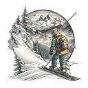 Ski Berge Winter  tattoo design idea