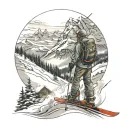 Ski Berge Winter  tattoo design idea