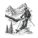 Ski Berge Winter  tattoo design idea