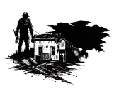 post apocalyptic horror town with traveler tattoo design idea