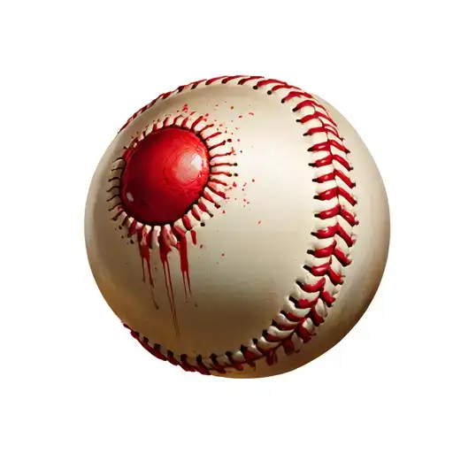 realistic baseball bruise tattoo design idea