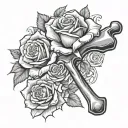 anvil roses hammer tattoo design idea
