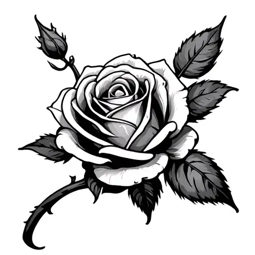 Rosebud tattoo design idea