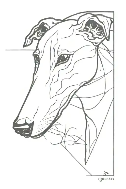 06/11/2001 and gemini zodiac symbol formed greyhound face tattoo design idea