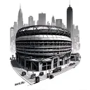 metlife stadium with nyc in the background tattoo design idea