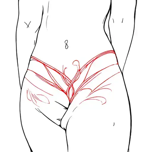 red tattoo on buttocks woman tattoo design idea