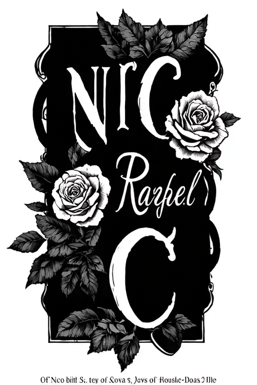 "Nico Rafael Covas " son date of birth tattoo design idea