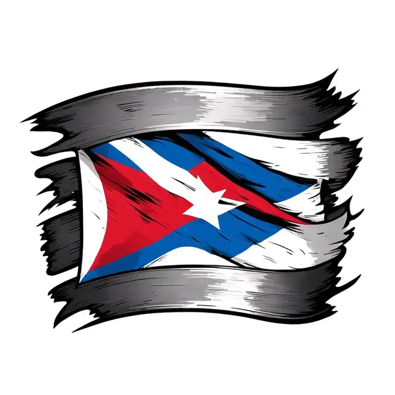 Cuban flag with the letters s a d I e tattoo design idea