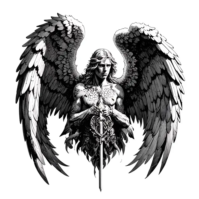 archangel uriel tattoo design idea
