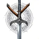 wooden rudius sword from Gladiator tattoo design idea