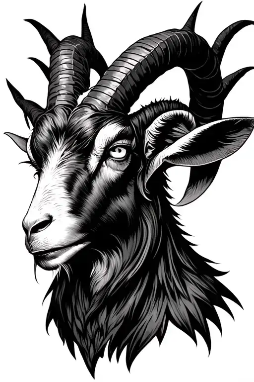 goat maleficent horns tattoo design idea