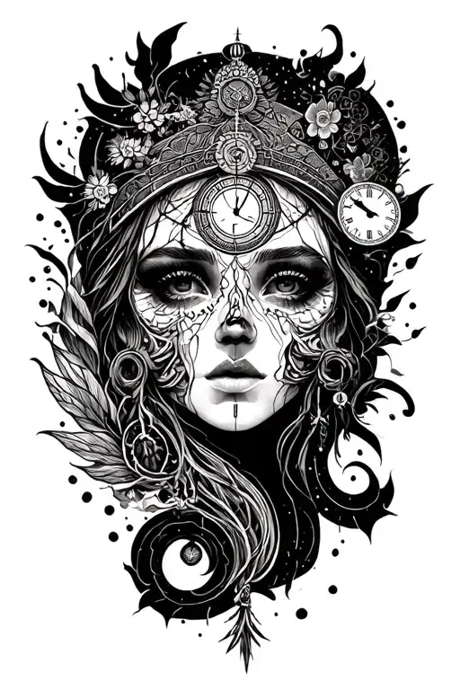 time,travel,karma tattoo design idea