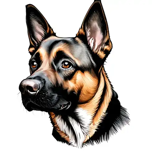 a cute malinois dog tattoo design idea