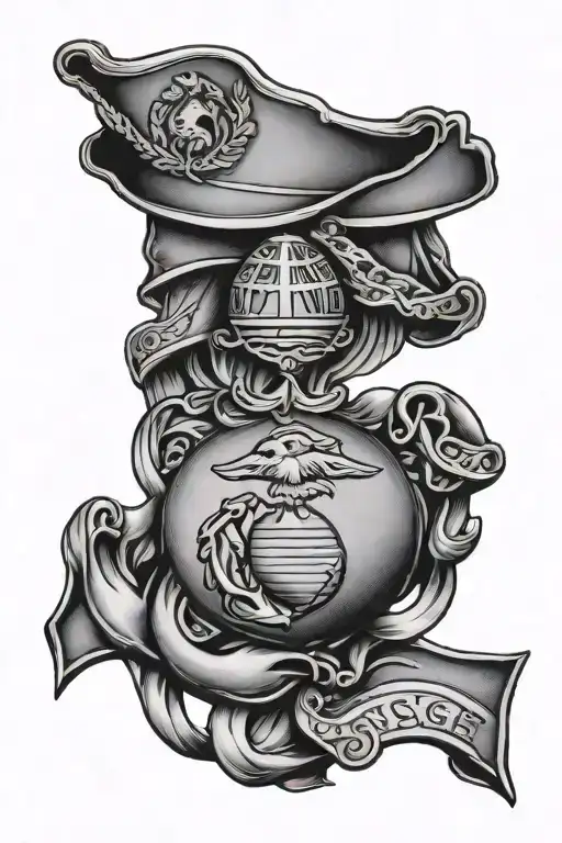 usmc enlisted ega tattoo design idea