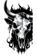steer skull and Weastern tattoo design idea