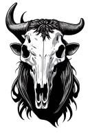 steer skull and Weastern tattoo design idea