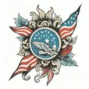patriotic left sleeve tattoo design idea