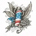 patriotic left sleeve tattoo design idea