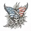 patriotic left sleeve tattoo design idea