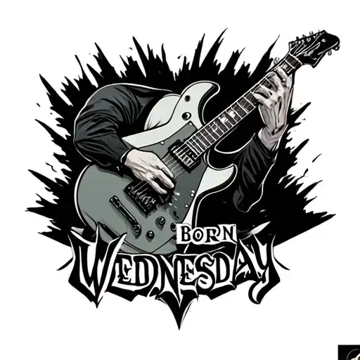 "born wednesday" rock band tattoo design idea