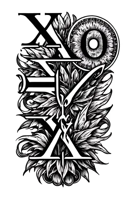 Roman numerals 04 10 2025 prominently displayed tattoo design idea