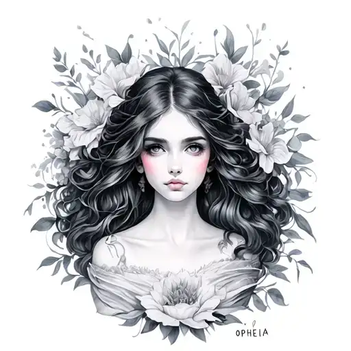 ophelia tattoo design idea