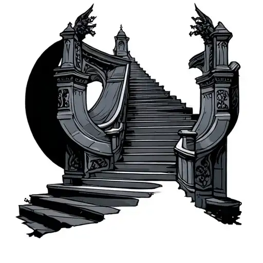 stairs to valhalla tattoo design idea