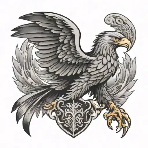 german eagle crest tattoo design idea