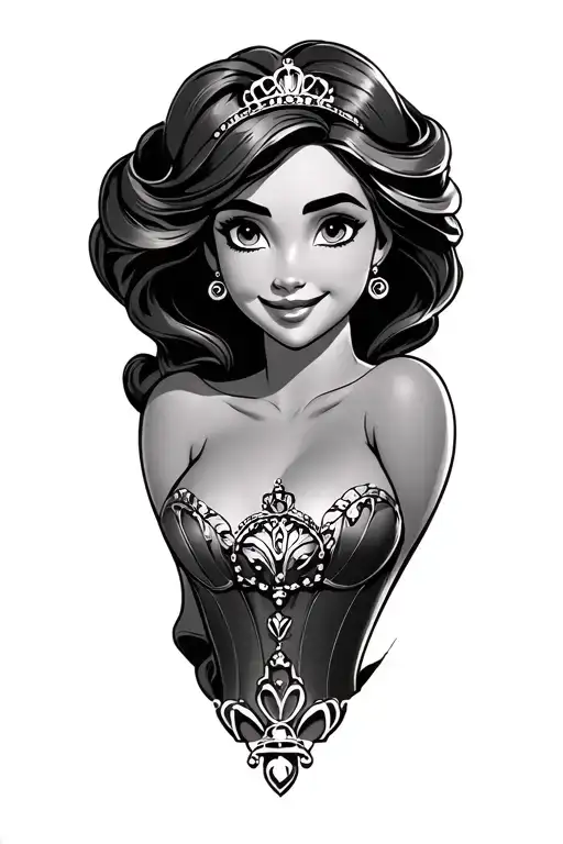 disney princess bell tattoo design idea
