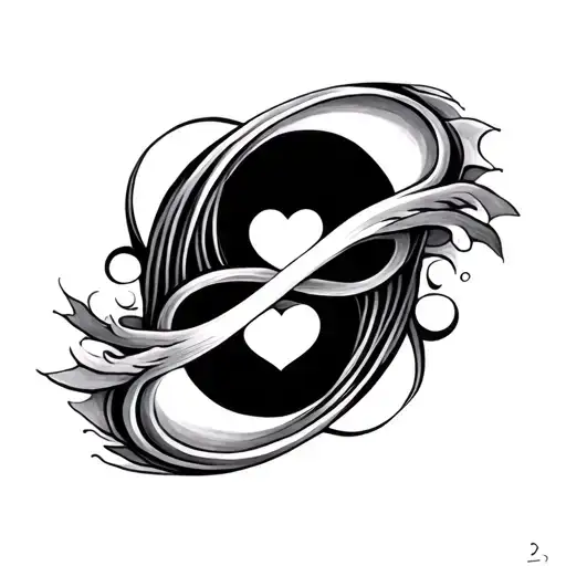 infinity and wave with semicolon and zoie 07192010 to 06192025 and a heart  tattoo design idea