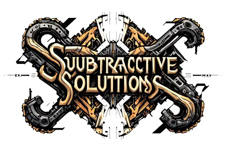 Words 'Subtractive Solutions' tattoo design idea