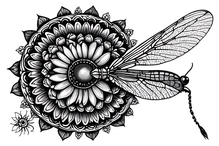 mayfly mandala tattoo design idea
