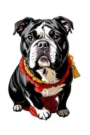 Japanese american Bulldog tattoo design idea