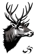 elk head tattoo design idea
