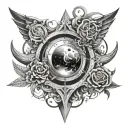 timeless universe with devinnity  tattoo design idea