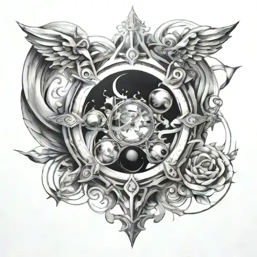 timeless universe with devinnity  tattoo design idea